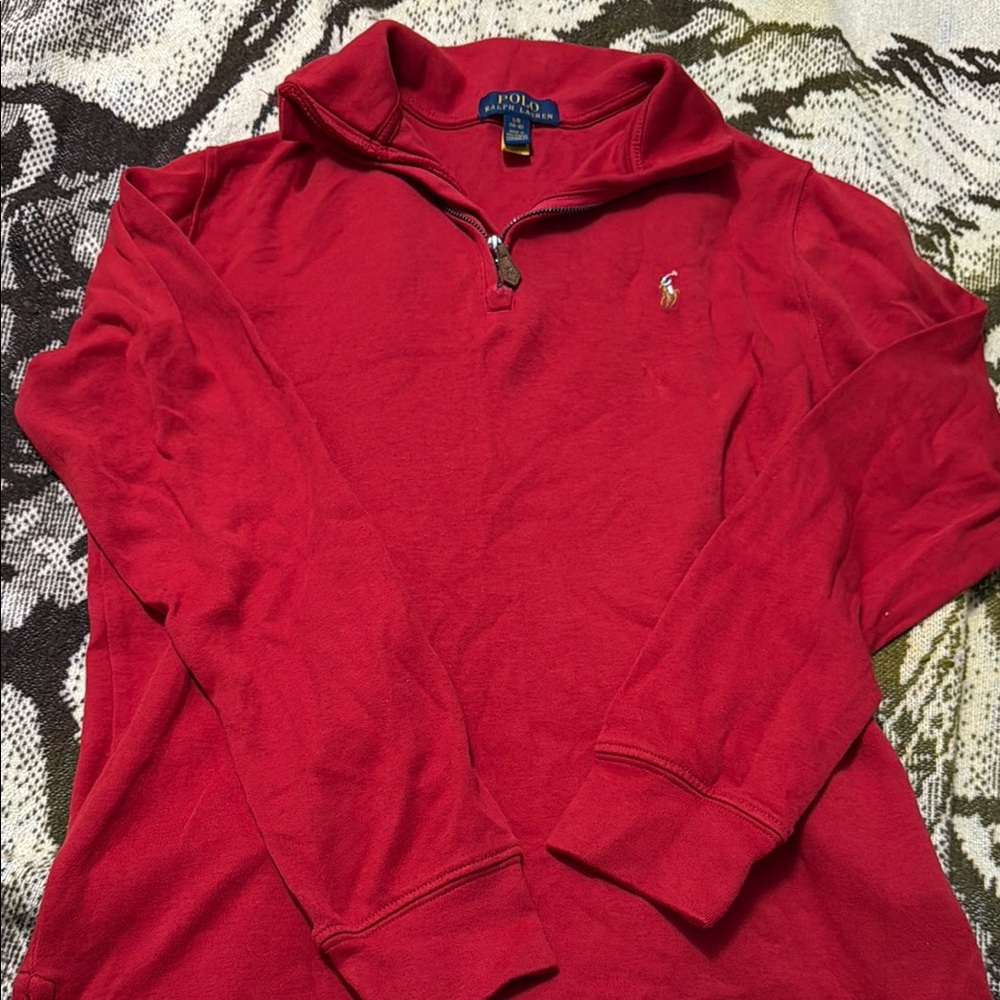 Polo by Ralph Lauren Red Zip Up Sweater